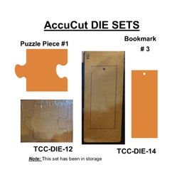 [TCC-DIE-SET-1214] ACCUCUT  DIE SET (12&amp;14) PUZZLE PIECE (ex lg) &amp; BOOKMARK (2 DIES)